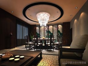 2023沈阳200平米中式餐厅吊灯效果图欣赏
