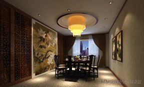 2023沈阳200平米中式餐厅背景墙设计装效果图欣赏