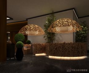 300平米沈阳现代餐厅吊灯设计装修设计效果图欣赏