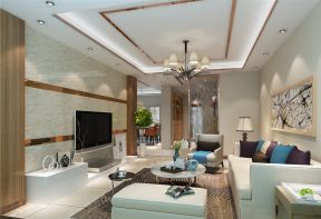 金地南湖艺境现代简约风格85平米客厅装修案例