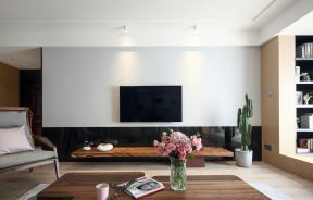 晶鑫丽座140平现代风格客厅电视背景墙设计效果图
