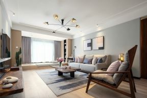 晶鑫丽座140平现代风格客厅家具茶几设计效果图