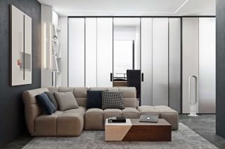 80平简约风格房屋客厅转角沙发装潢设计图赏析