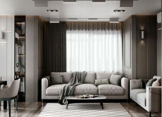 80平欧式风格房屋客厅沙发摆放设计图赏析