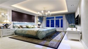 新力帝泊湾130平米三居现代卧室背景墙装修设计效果图