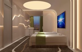 现代风格400平美容院房间按摩床设计效果图片