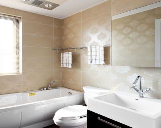 天府逸家120平现代风格卫生间白色浴缸装修设计图