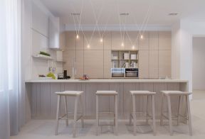 万润一品苑复式北欧风格家庭厨房吧台装修设计图