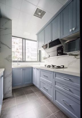 首开琅樾100平美式风格家庭厨房橱柜颜色图片