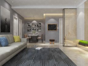 开莱国际社区135平米三居现代客厅装修设计效果图
