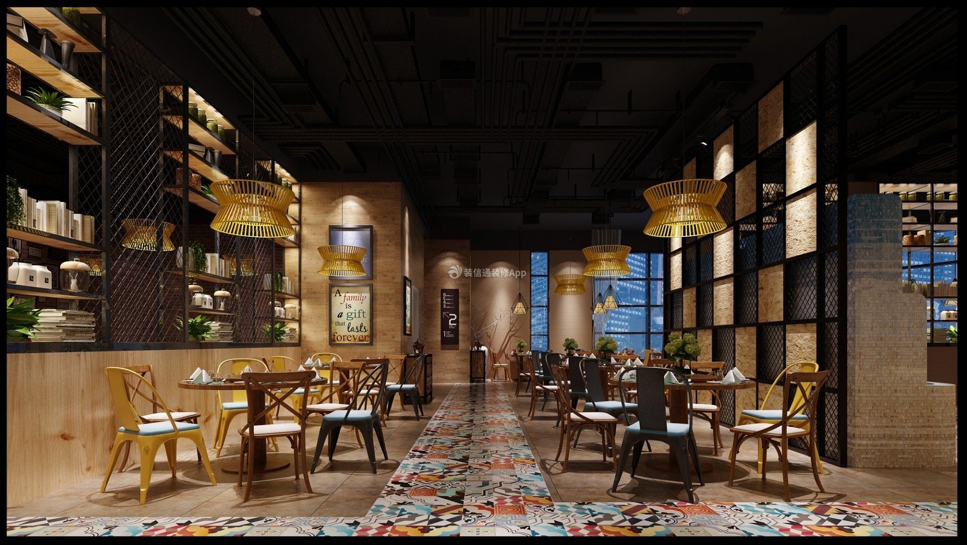 160平东南亚风格饭店大厅地面装修效果图