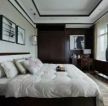 2023芙蓉金城160平米三居中式卧室背景墙装修设计效果图