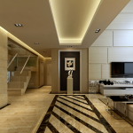 复地东山复式别墅客厅走廊吊顶设计效果图片