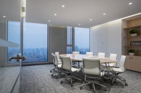 会议室吊顶效果图 时尚会议室装修效果图 2020公司会议室效果图
