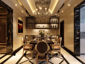 中海紫玉华府166平米四居欧式餐厅装修设计效果图