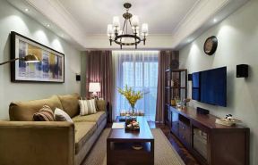 98平米两居室美式风格客厅装修效果图片