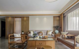 碧桂园·天誉新中式120平三居室客厅装修案例
