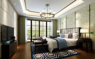 万科悦湾新中式125平三居室卧室装修案例