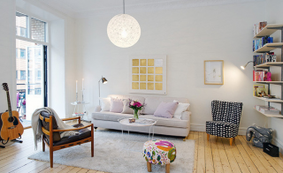 彩虹家园现代简约80平二居室客厅装修案例