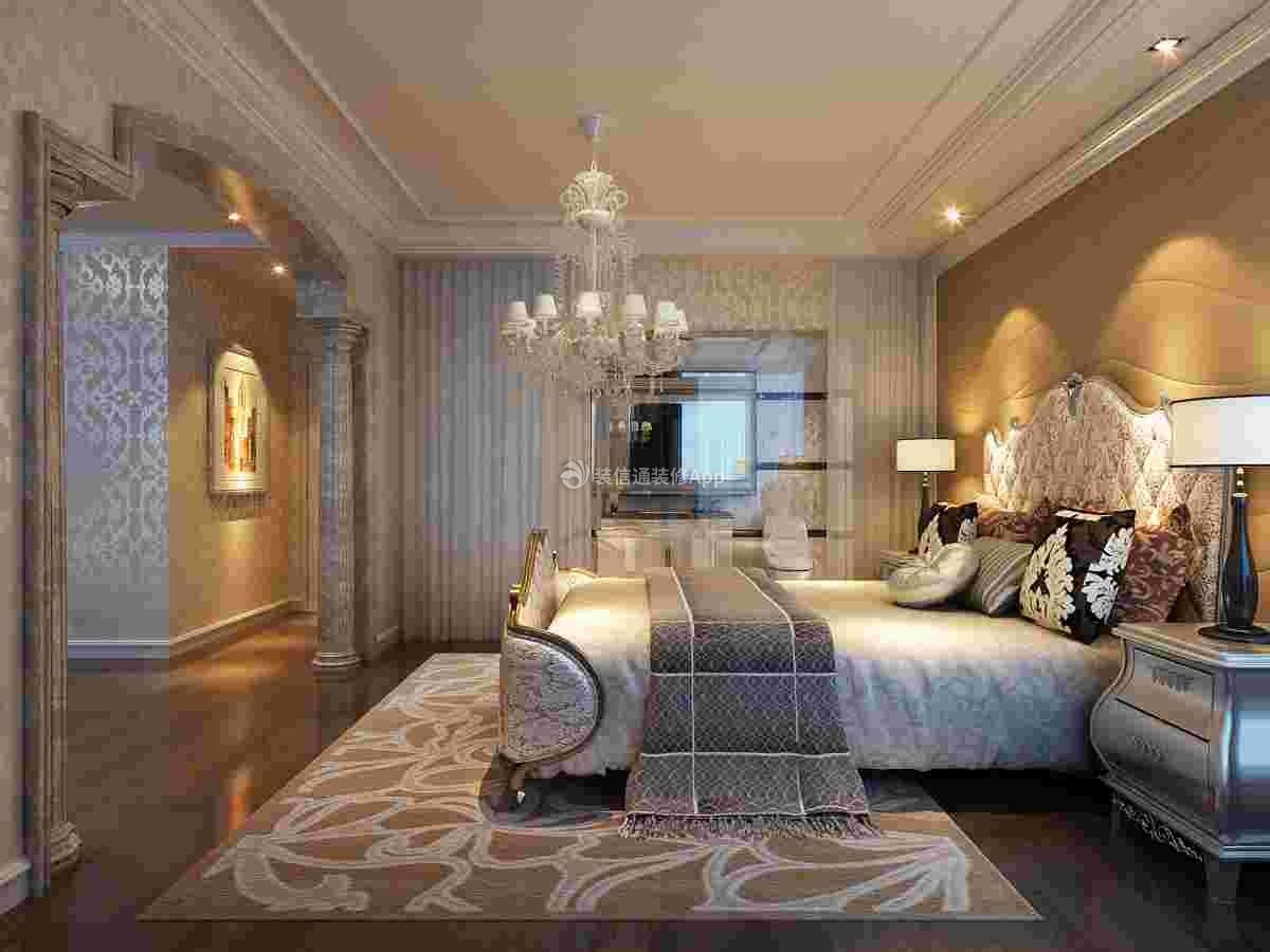 高格蓝湾168平米四居欧式卧室装修设计效果图欣赏
