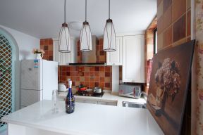 126平米三居室田园风格厨房装修效果图片