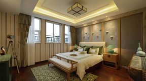 蓝光COCO香江新中式210平四居室卧室装修案例