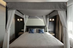 九墅映像600平米新中式别墅卧室装修设计效果图