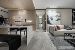 锦绣江南123平米三居室现代沙发背景墙装修设计效果图
