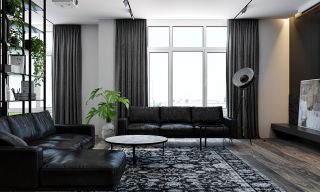 天来豪庭现代简约138平三居室客厅装修案例