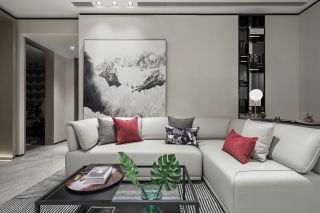 锦绣江南123平米三居室现代客厅沙发装修设计效果图