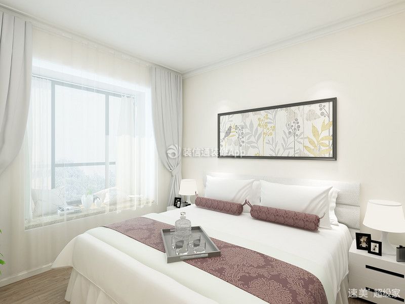 佳乐国际城现代简约113平三居室卧室装修案例