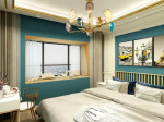 意城晶华欧式风格135平卧室床头背景墙设计图