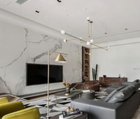 东山国际140平米三居室现代风格电视背景墙装修设计效果图