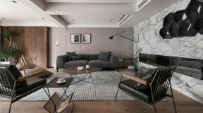 东山国际140平米三居室现代风格客厅沙发装修设计效果图