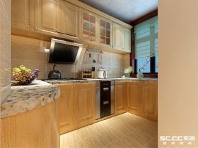 别墅300平中式风格厨房装修效果图片赏析