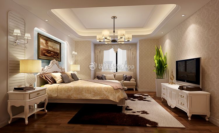 金地自在城简欧158平大平层卧室装修案例
