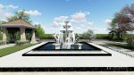 花都南航碧华园865平米新中式风格别墅喷泉装修设计效果图