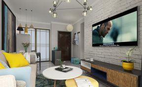 阳光100国际城现代简约68平二居室客厅装修案例