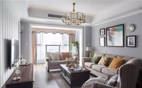 126平三居室美式风格客厅沙发装修效果图片大全