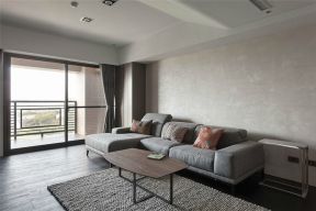 83平现代风格三居室家庭客厅木质茶几装修效果图片