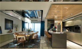 保利紫薇花语两居79平混搭风格餐厅厨房设计图