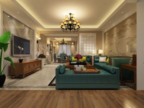 天颐郦城180平米三居室美式风格沙发装修设计效果图