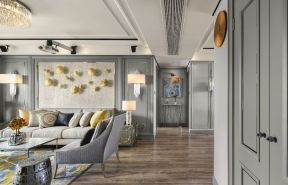 天下锦城欧式风格130平新房客厅沙发背景墙图片