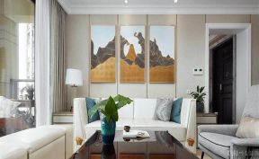 新中式客厅沙发背景墙装饰画 新中式客厅沙发背景墙