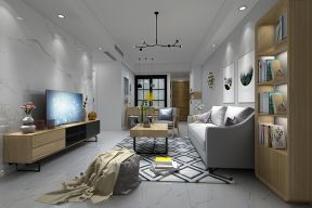 香悦澜山现代简约108平三居室客厅装修案例