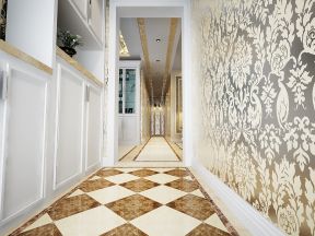 金海名园121平米三居室欧式走廊装修设计效果图