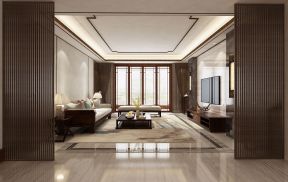 天马相城200平米三居室中式风格客厅装修设计效果图