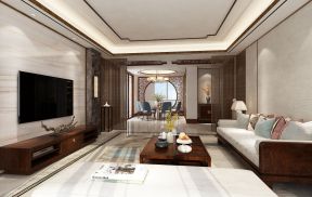 天马相城200平米三居室中式风格客厅沙发装修设计效果图