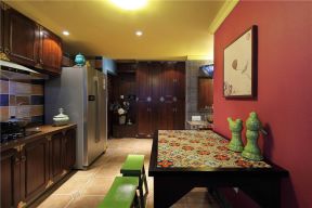 中德英伦德邦三居139平混搭风格餐厅厨房色彩搭配设计效果