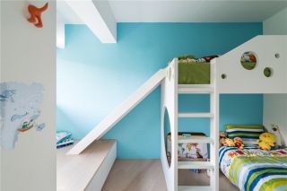 滨江和城三居90平日式风格儿童房高低床设计效果